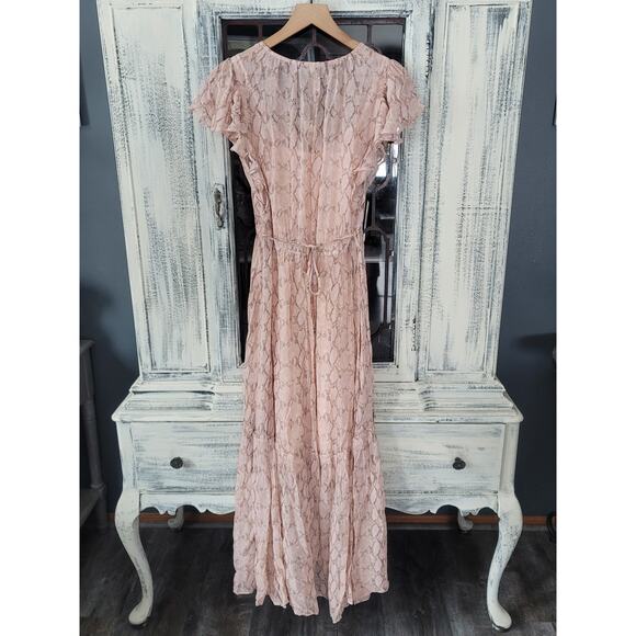Anthropologie V-Neck Flutter-Sleeve Dress - New Large - Picture 6 of 6